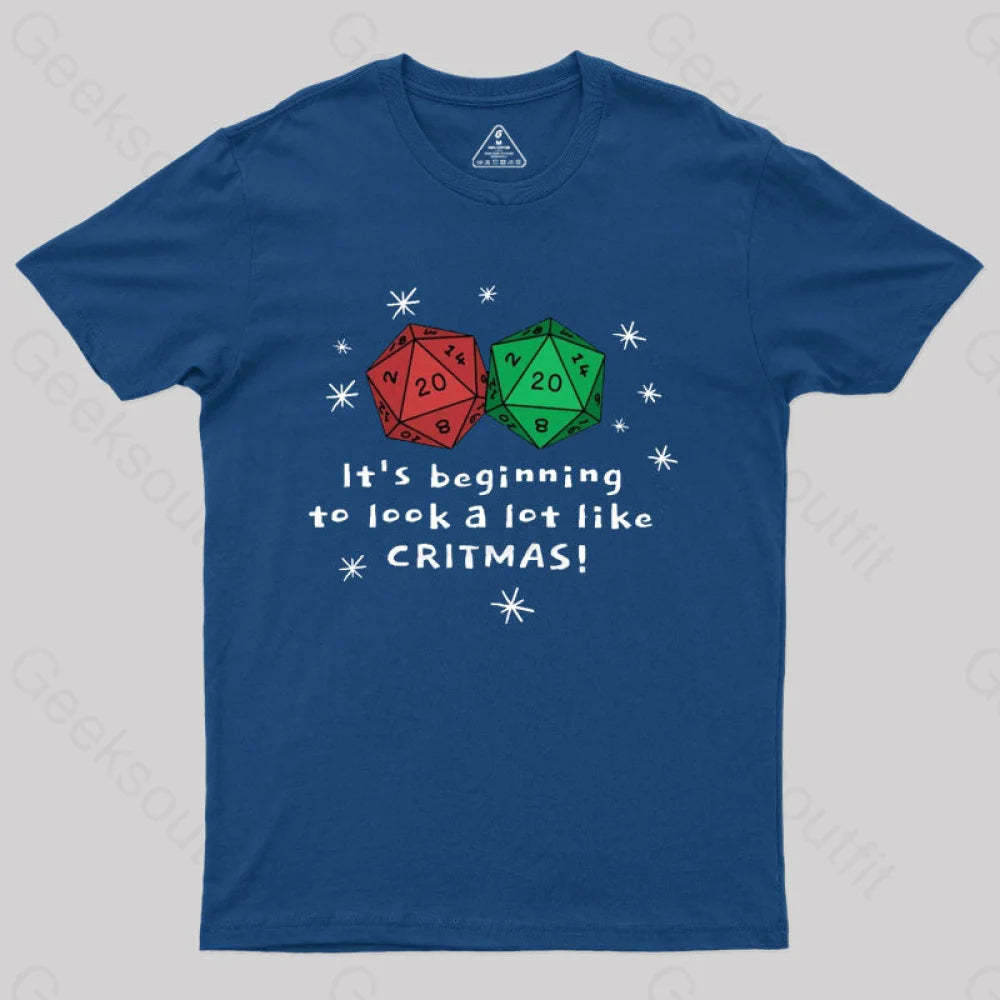 It’s Beginning To Look A Lot Like Critmas T-Shirt Navy / S
