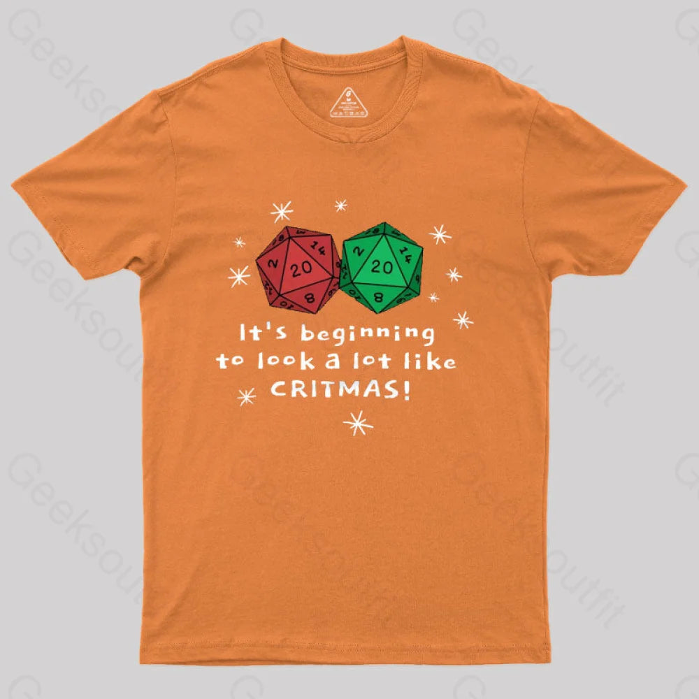 It’s Beginning To Look A Lot Like Critmas T-Shirt Orange / S