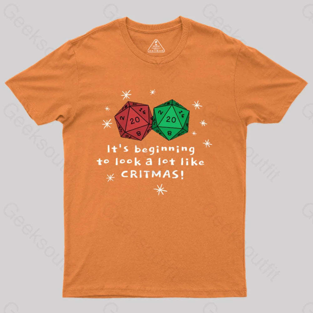It’s Beginning To Look A Lot Like Critmas T-Shirt Orange / S