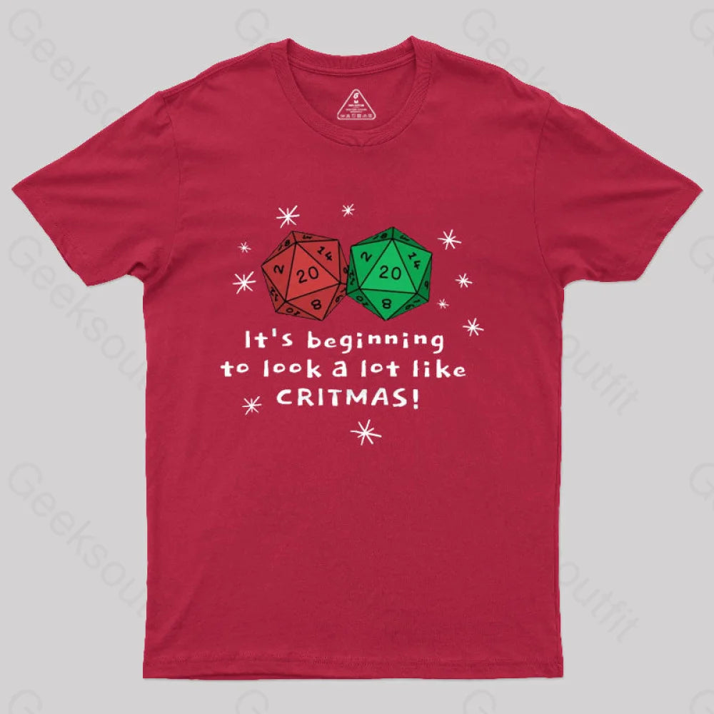 It’s Beginning To Look A Lot Like Critmas T-Shirt Red / S