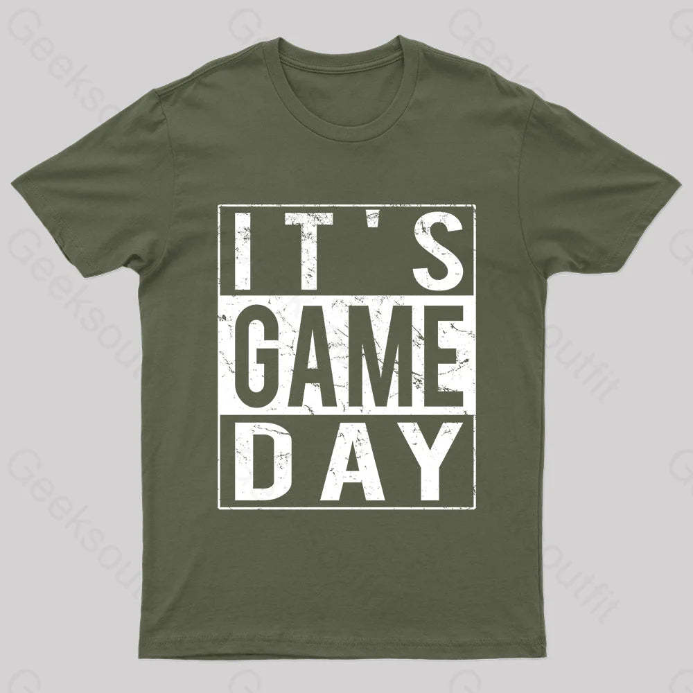 It’s Game-Day Nerd T-Shirt Army Green / S