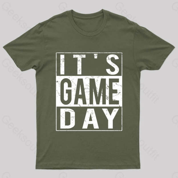 It’s Game-Day Nerd T-Shirt Army Green / S