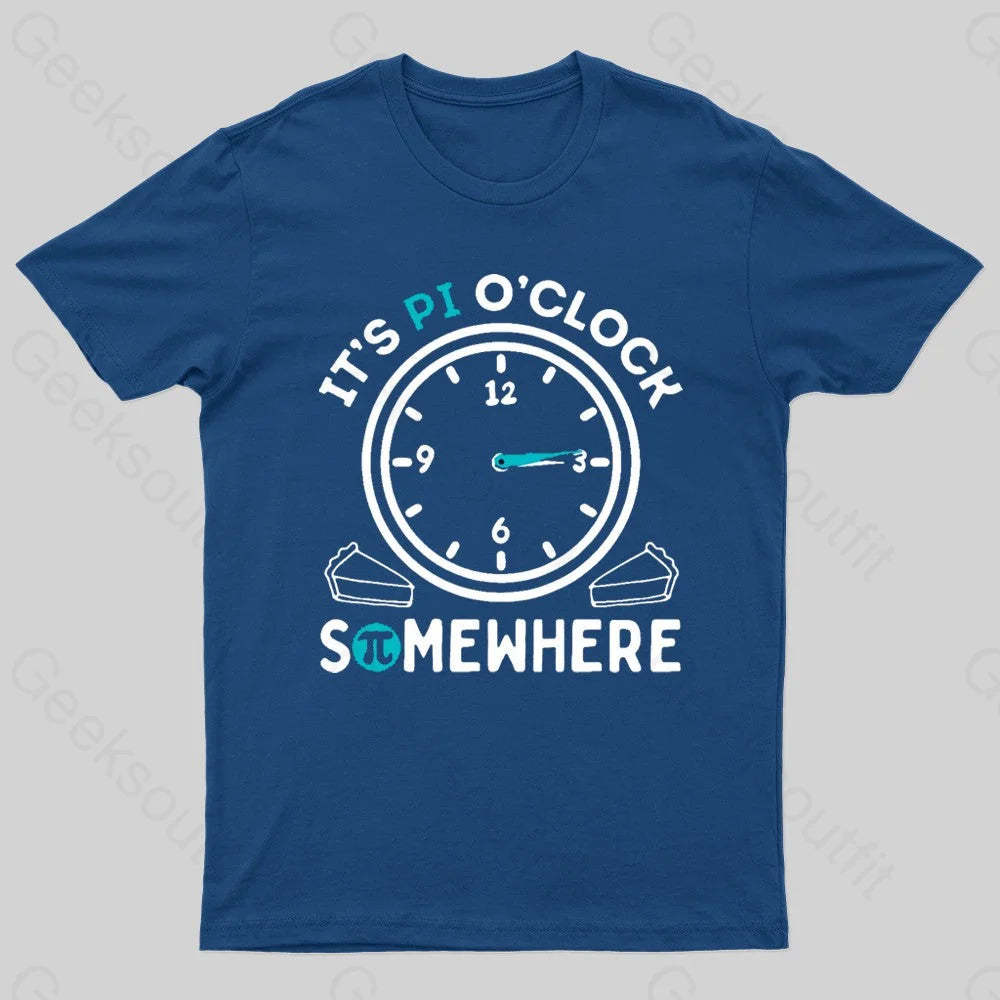 It’s Pi O’clock Somewhere Nerd T-Shirt Navy / S