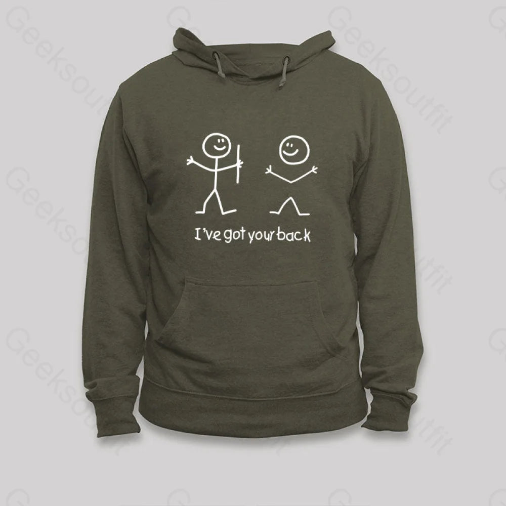 I¡¯ve Got Your Back Hoodie Army Green / S