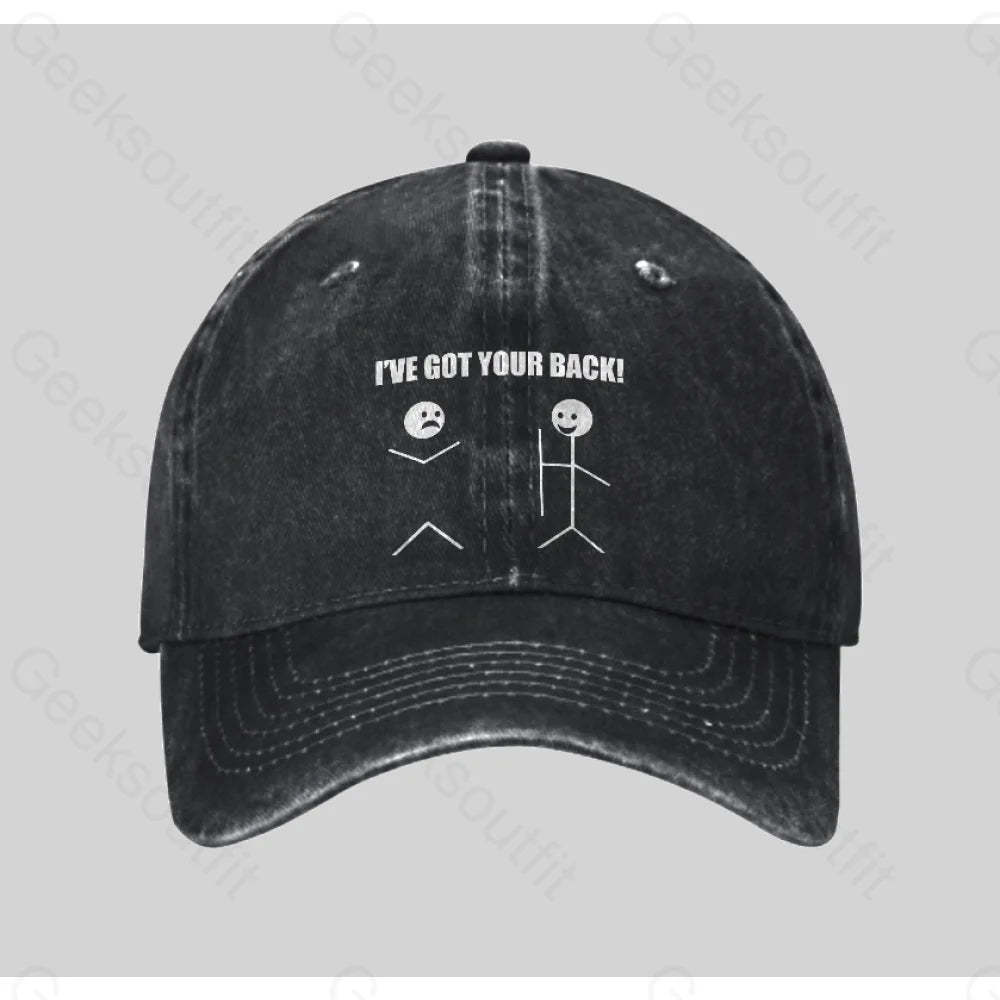 I¡¯ve Got Your Back Washed Vintage Baseball Cap Black