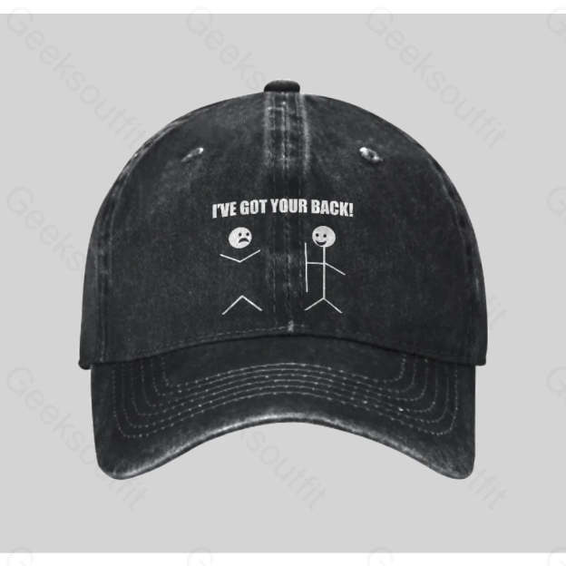 I¡¯ve Got Your Back Washed Vintage Baseball Cap Black