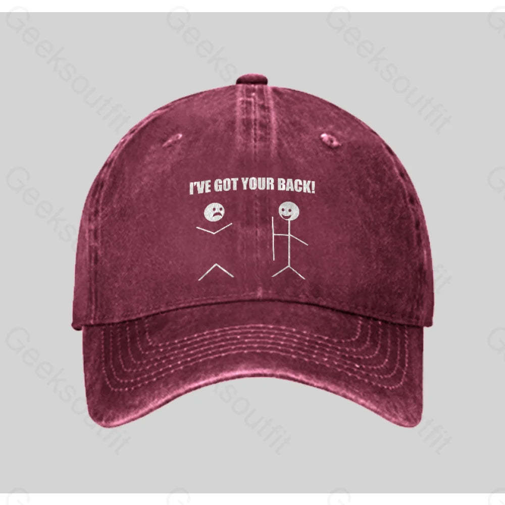 I¡¯ve Got Your Back Washed Vintage Baseball Cap Red
