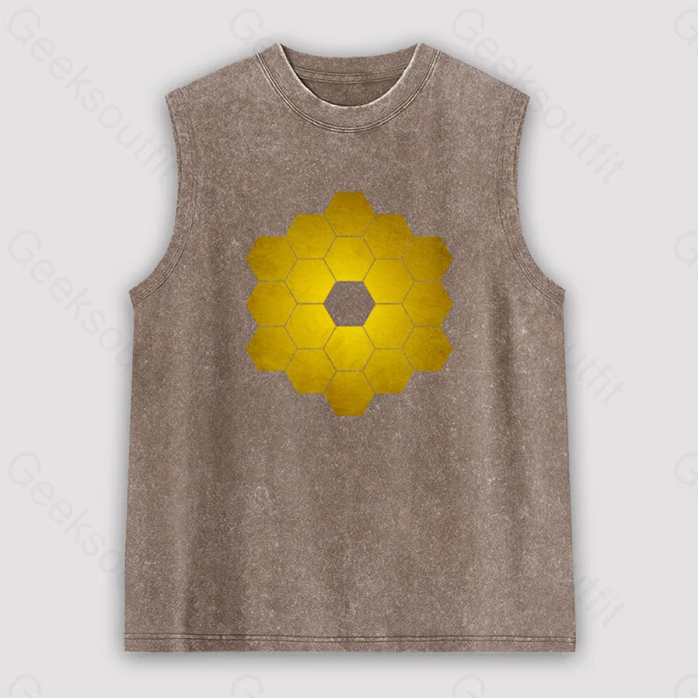 James Webb Space Telescope Unisex Washed Tank Brown / S