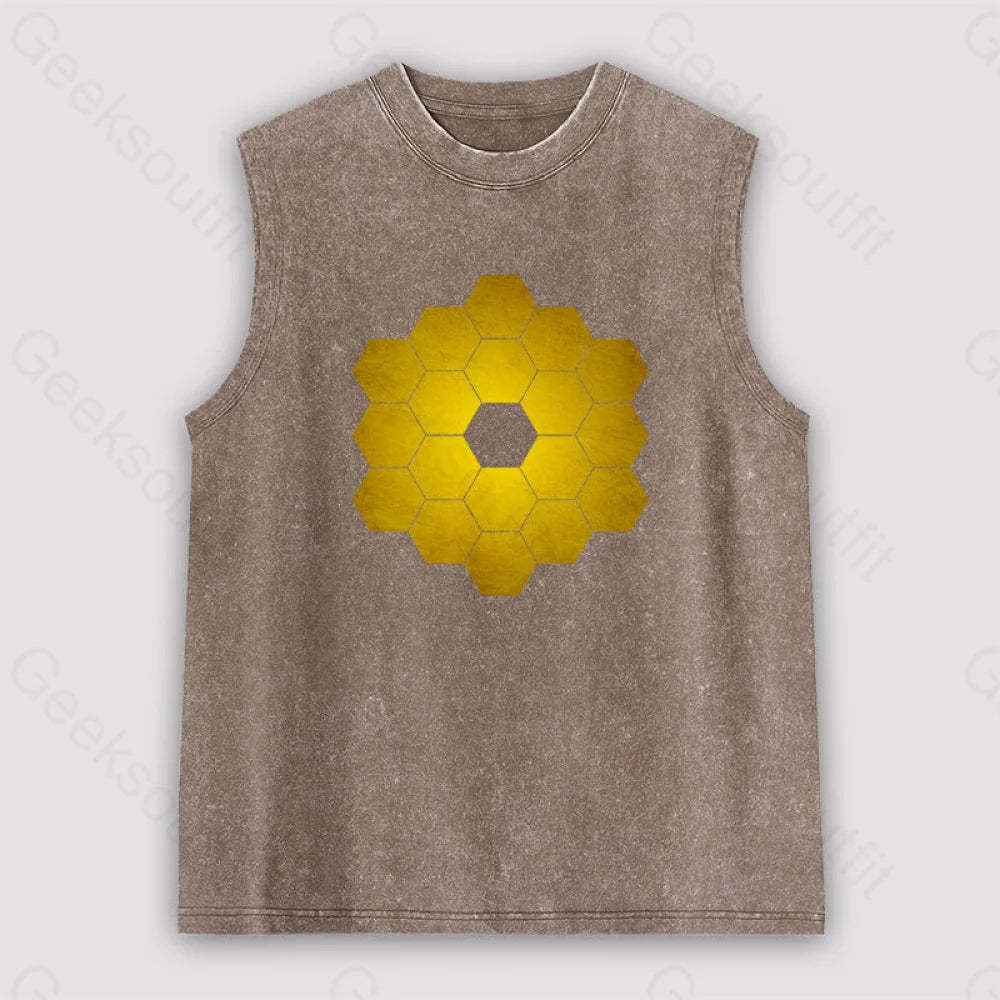 James Webb Space Telescope Unisex Washed Tank Brown / S