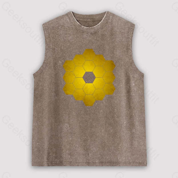 James Webb Space Telescope Unisex Washed Tank Brown / S