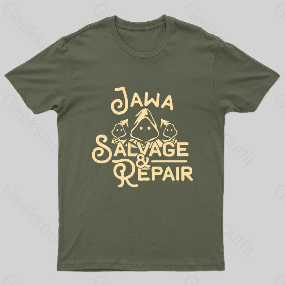 Jawa Salvage & Repair Geek T-Shirt Army Green / S
