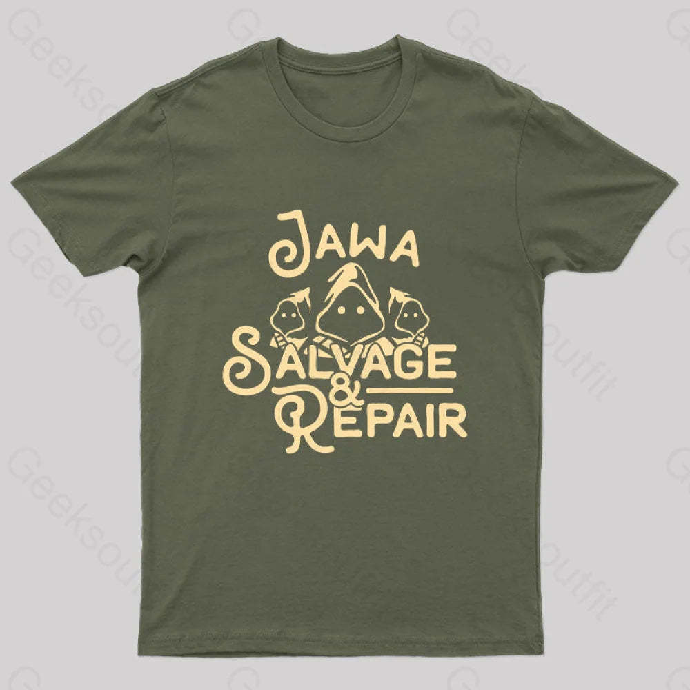 Jawa Salvage & Repair Geek T-Shirt Army Green / S