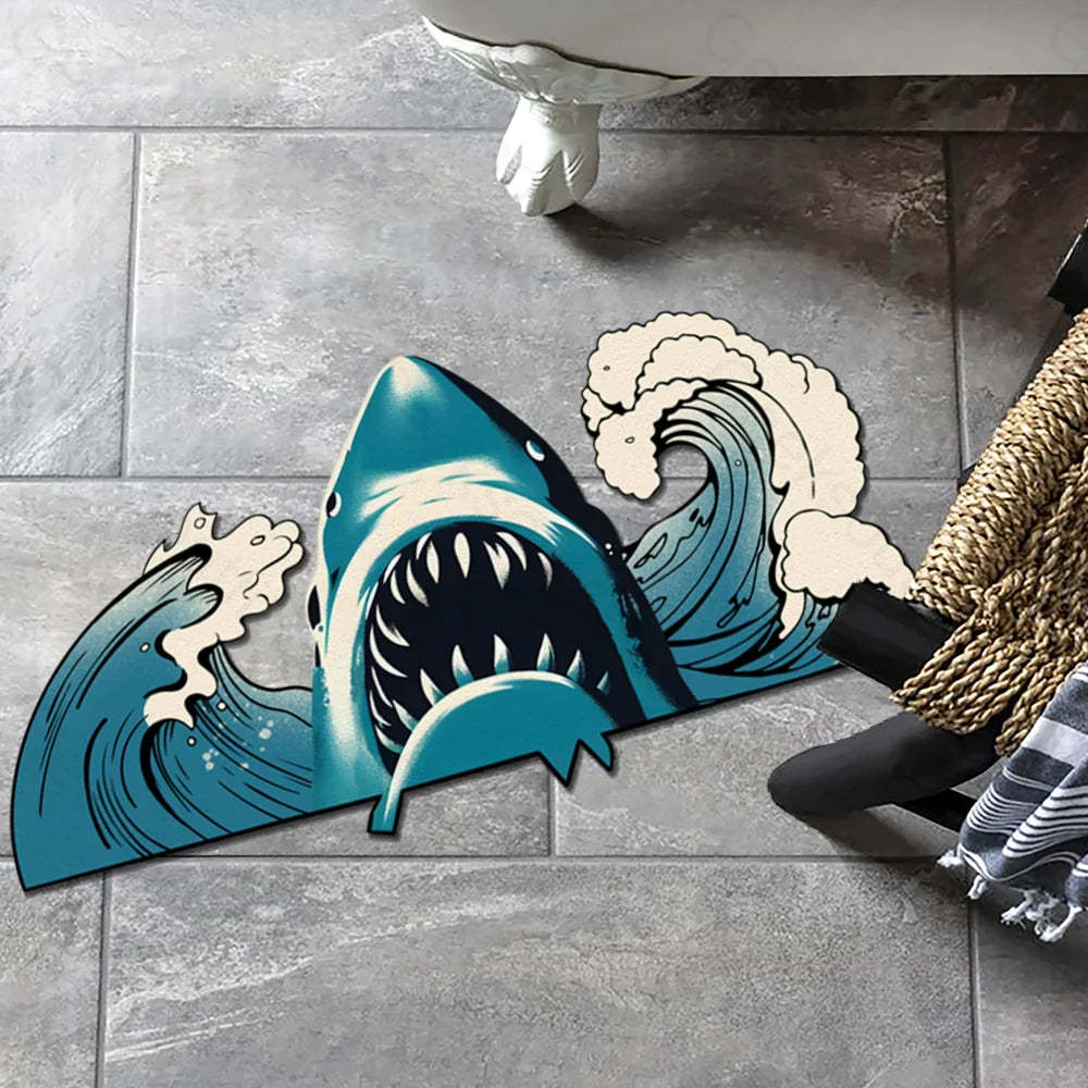 Jaws Wave Funny Diatom Rug 60Cm