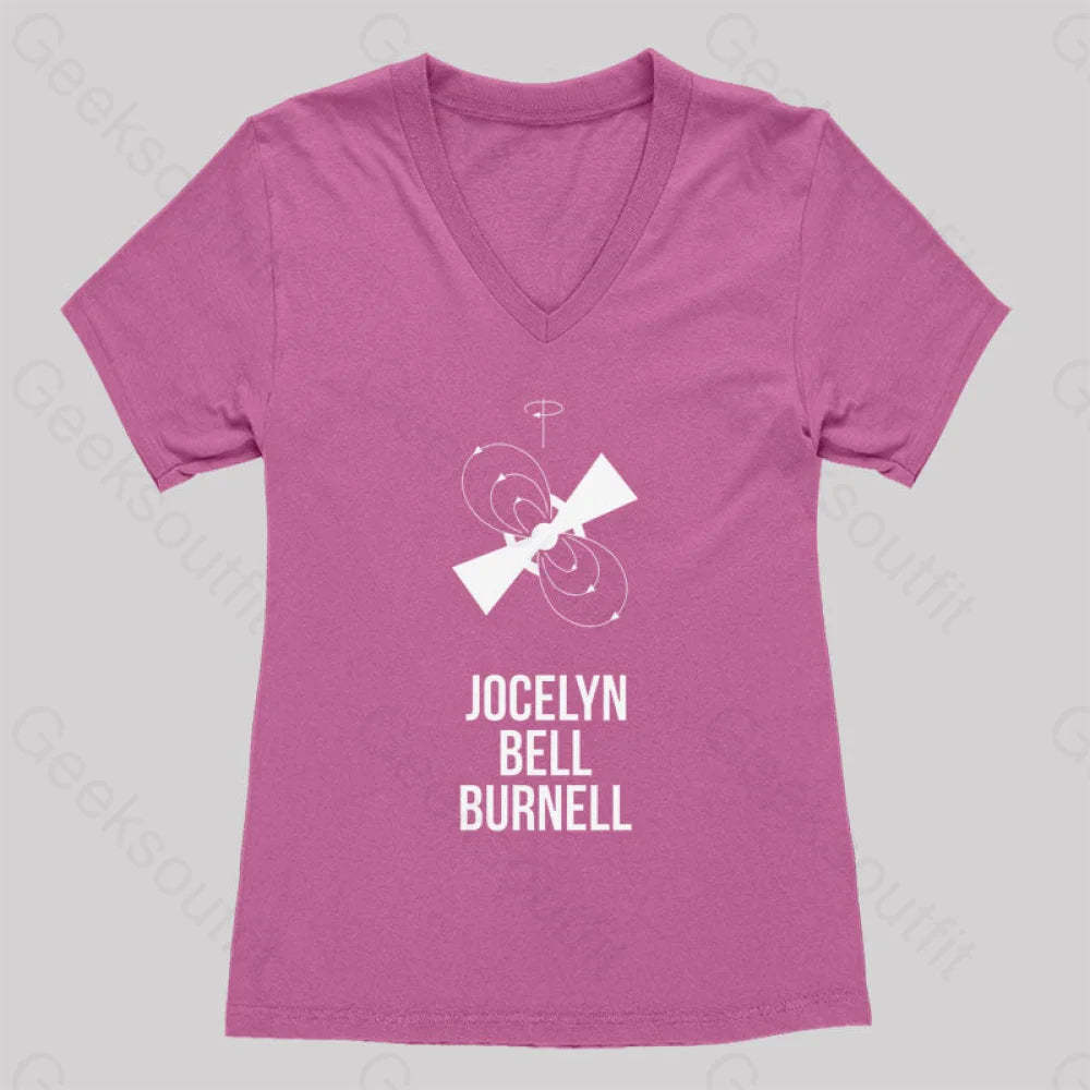 Jocelyn Bell Burnell Women’s V-Neck T-Shirt Rose Red / S