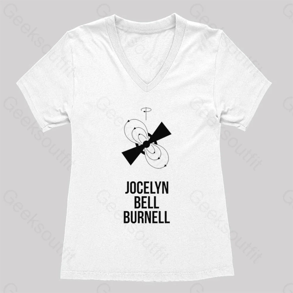 Jocelyn Bell Burnell Women’s V-Neck T-Shirt White / S