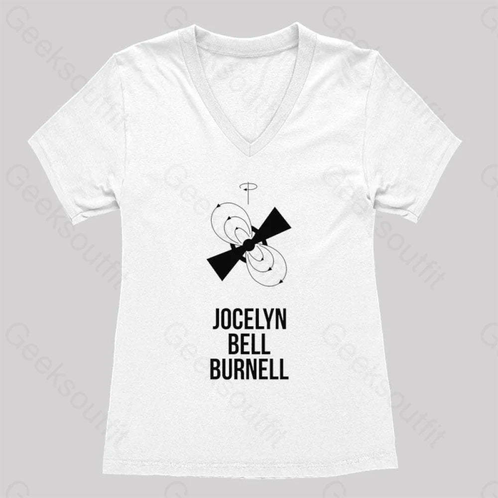 Jocelyn Bell Burnell Women’s V-Neck T-Shirt White / S