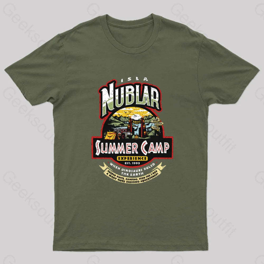 Jurassic Camp T-Shirt Army Green / S