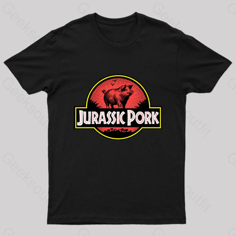 Jurassic Pork Geek T-Shirt Black / S