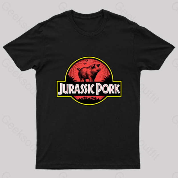 Jurassic Pork Geek T-Shirt Black / S