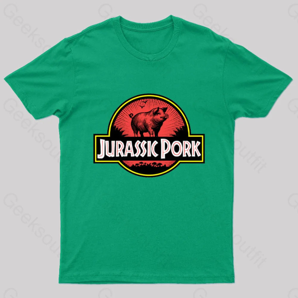 Jurassic Pork Geek T-Shirt Green / S