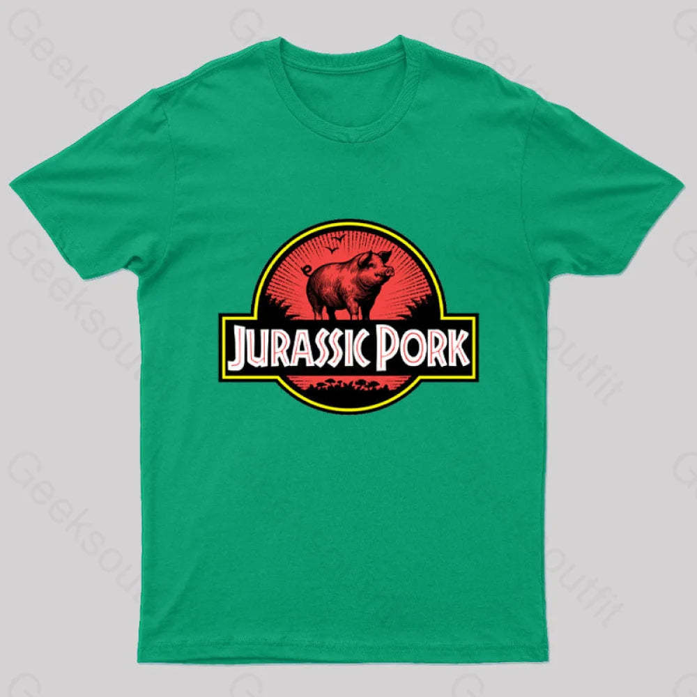 Jurassic Pork Geek T-Shirt Green / S