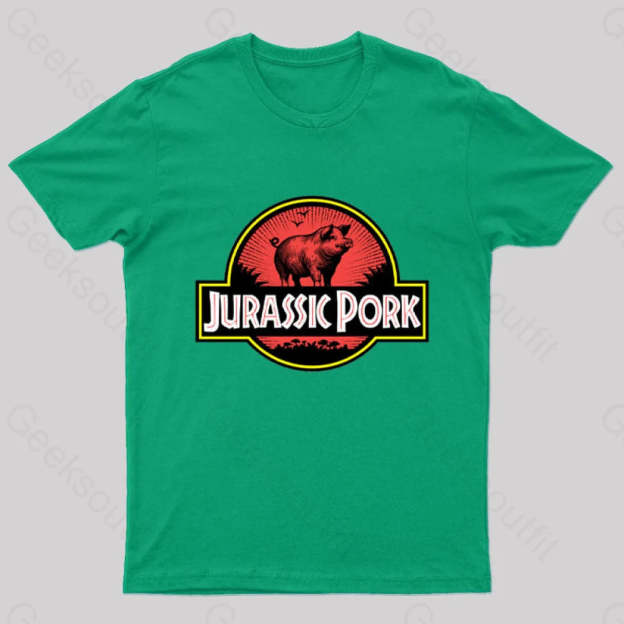 Jurassic Pork Geek T-Shirt Green / S