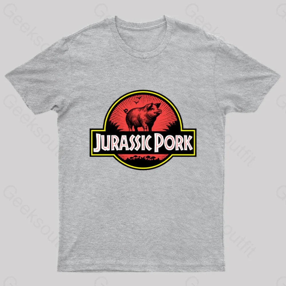 Jurassic Pork Geek T-Shirt Grey / S