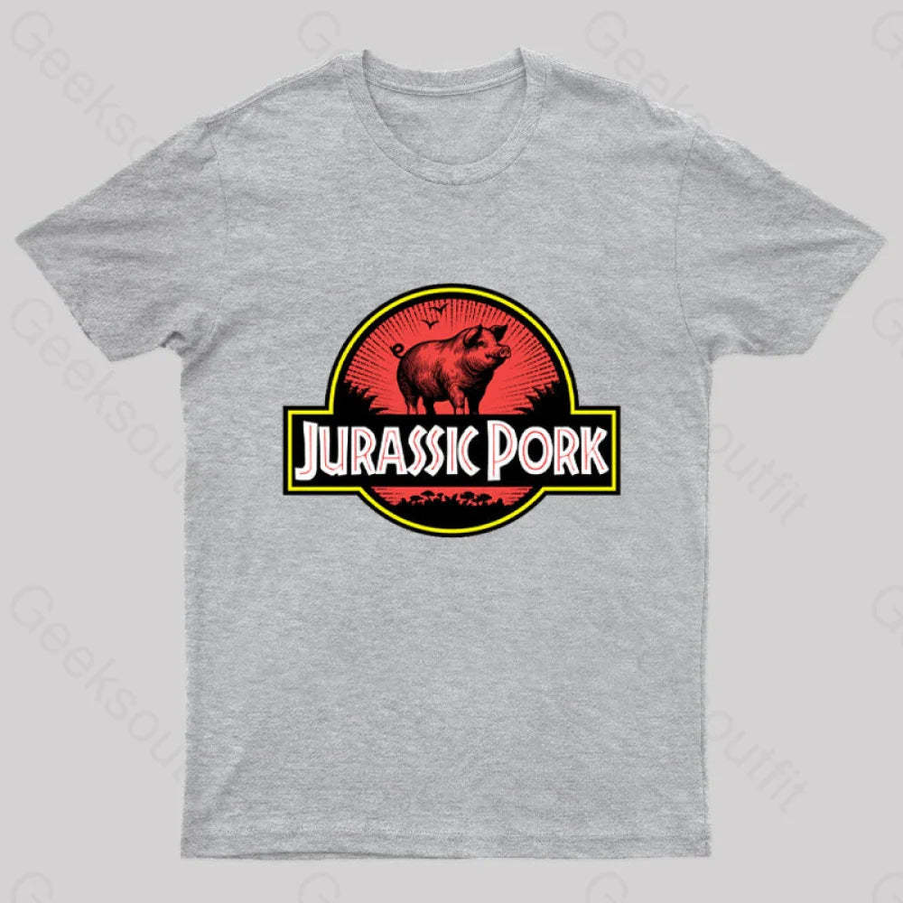 Jurassic Pork Geek T-Shirt Grey / S