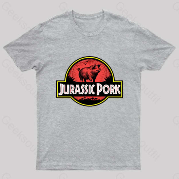 Jurassic Pork Geek T-Shirt Grey / S