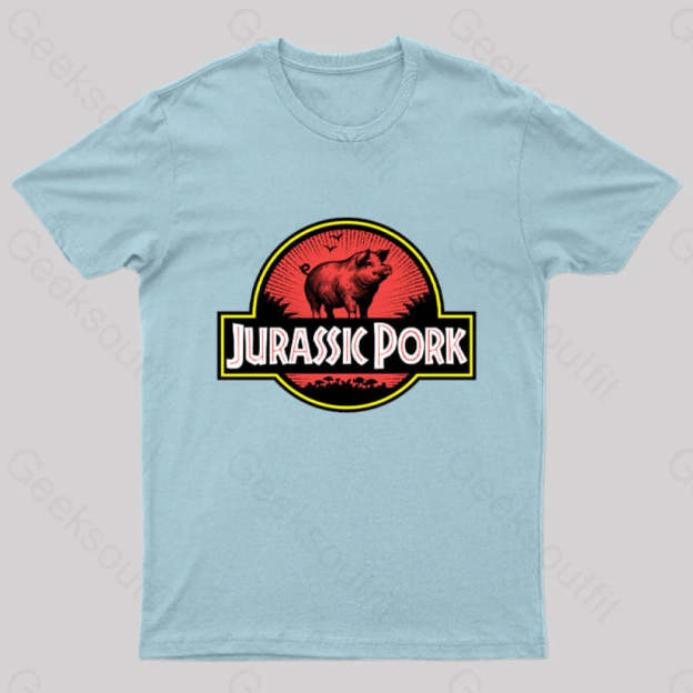 Jurassic Pork Geek T-Shirt Light Blue / S