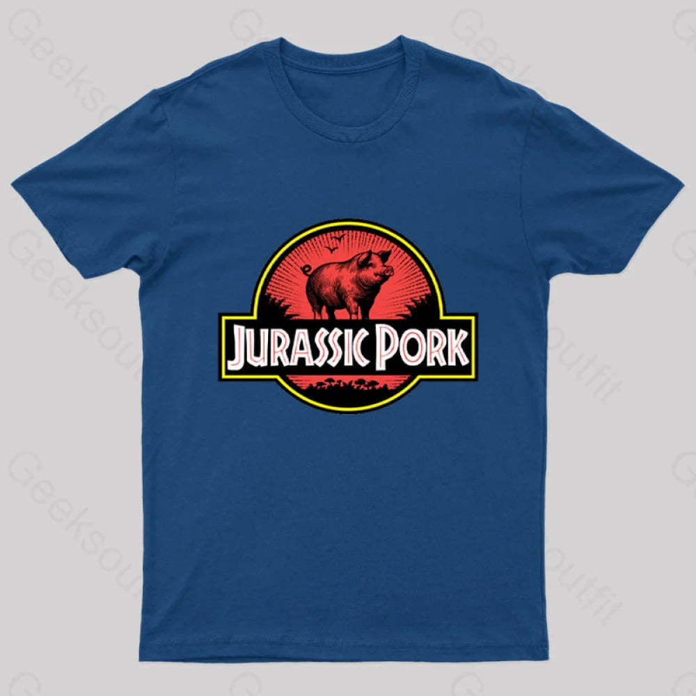 Jurassic Pork Geek T-Shirt Navy / S