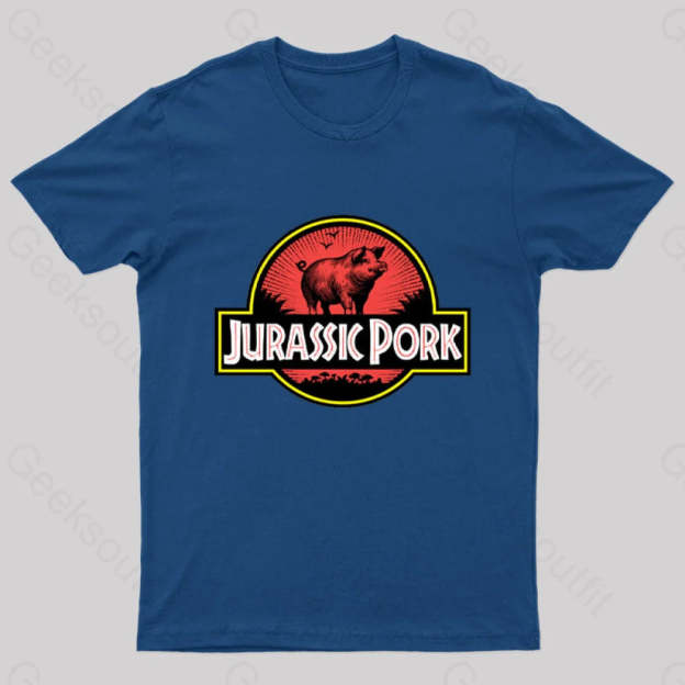 Jurassic Pork Geek T-Shirt Navy / S