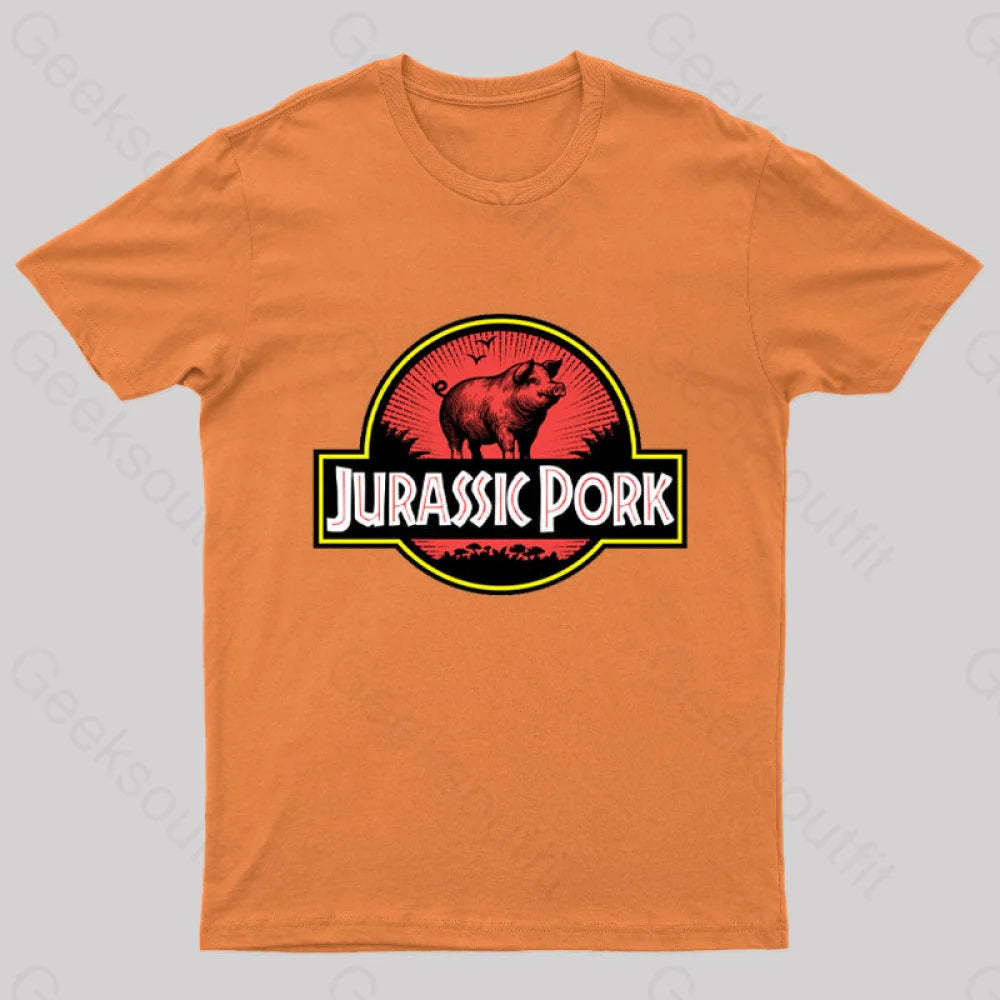 Jurassic Pork Geek T-Shirt Orange / S
