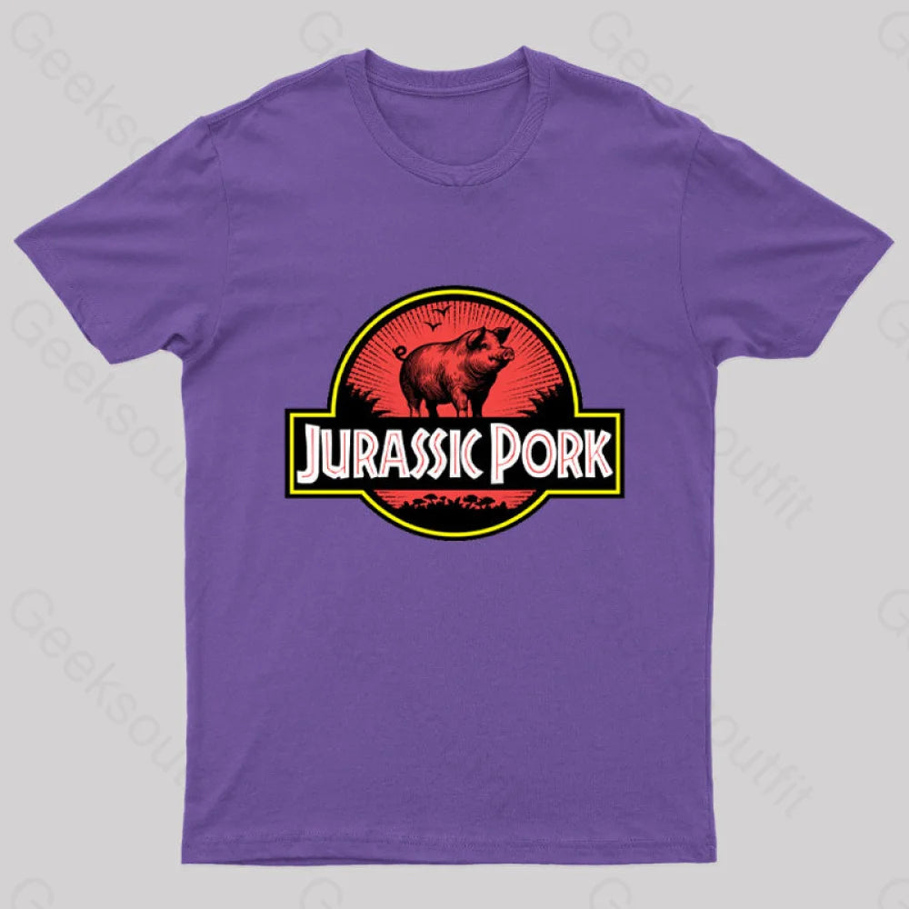 Jurassic Pork Geek T-Shirt Purple / S
