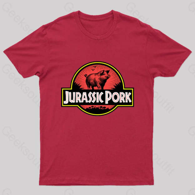 Jurassic Pork Geek T-Shirt Red / S