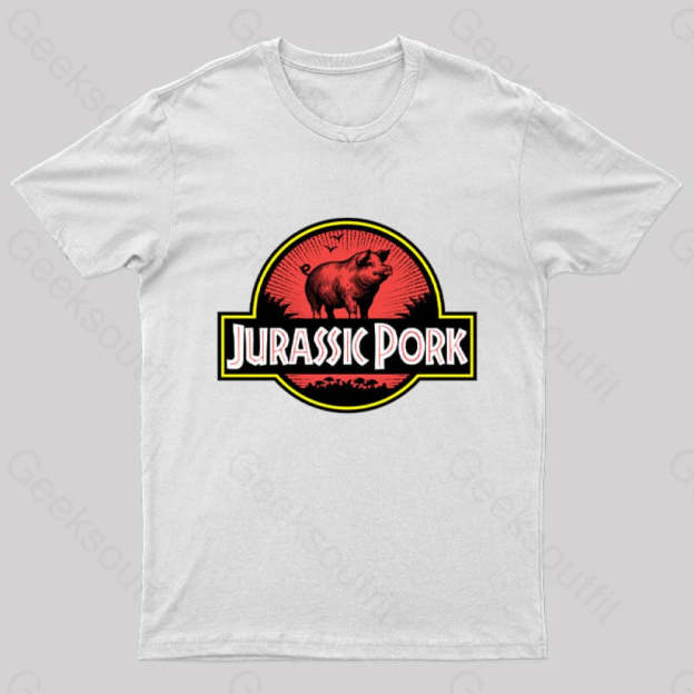 Jurassic Pork Geek T-Shirt White / S