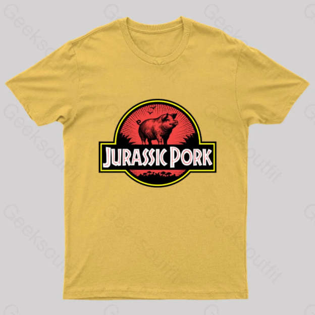 Jurassic Pork Geek T-Shirt Yellow / S