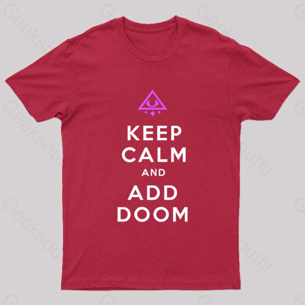 Keep Calm And Add Boom Nerd T-Shirt Red / S