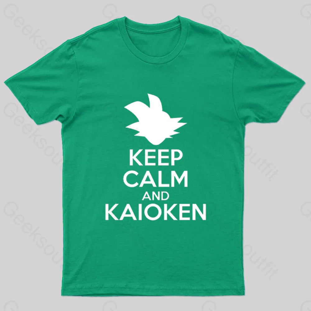 Keep Calm And Kaioken Nerd T-Shirt Green / S