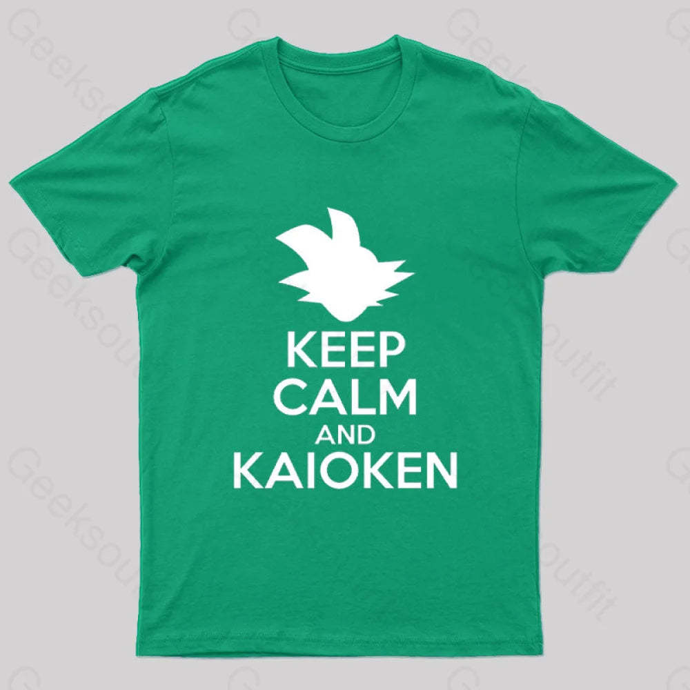 Keep Calm And Kaioken Nerd T-Shirt Green / S