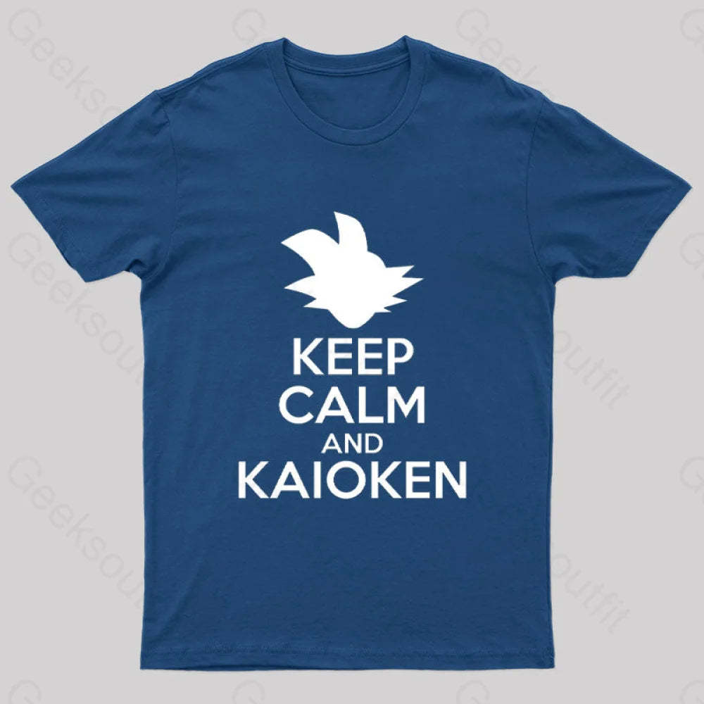 Keep Calm And Kaioken Nerd T-Shirt Navy / S