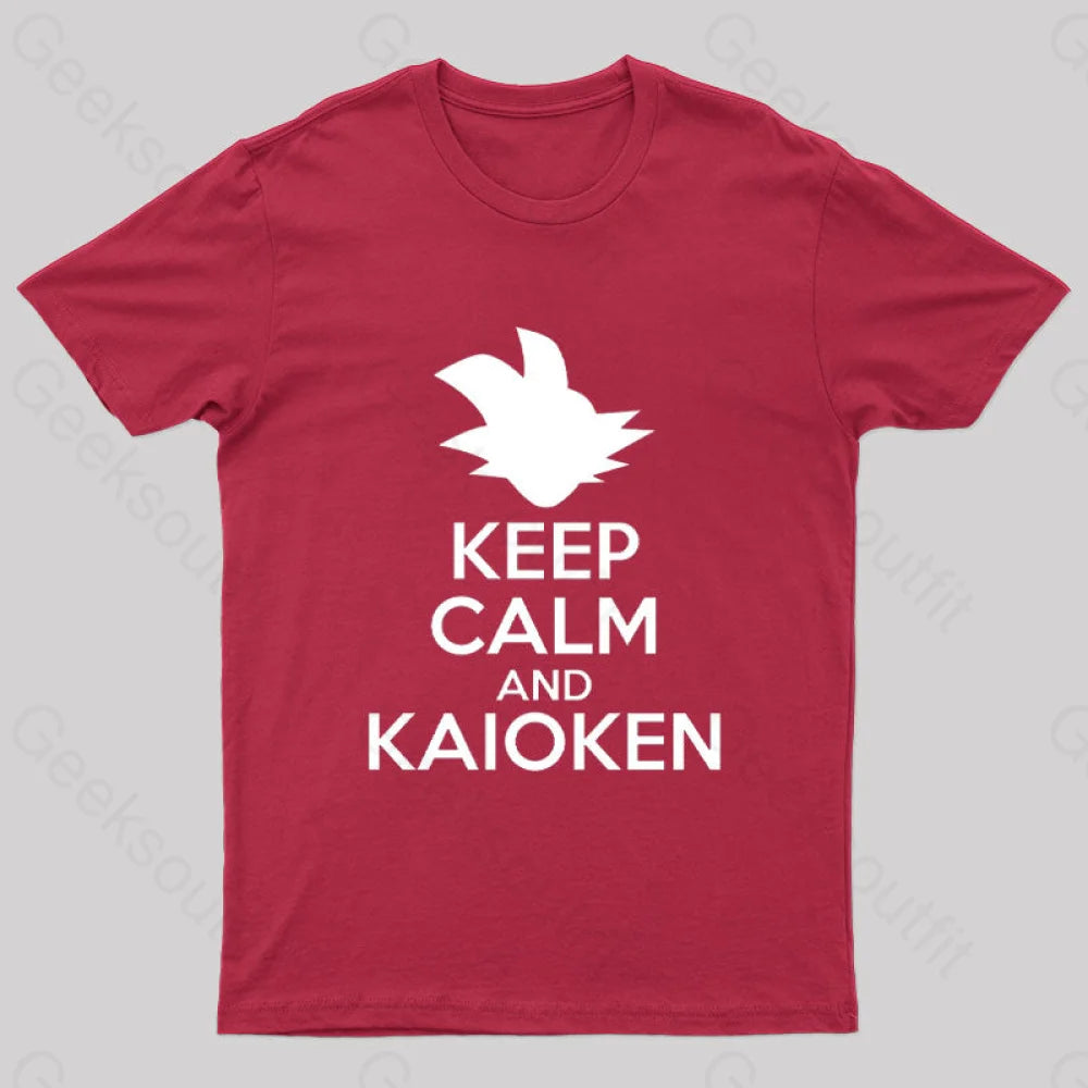 Keep Calm And Kaioken Nerd T-Shirt Red / S