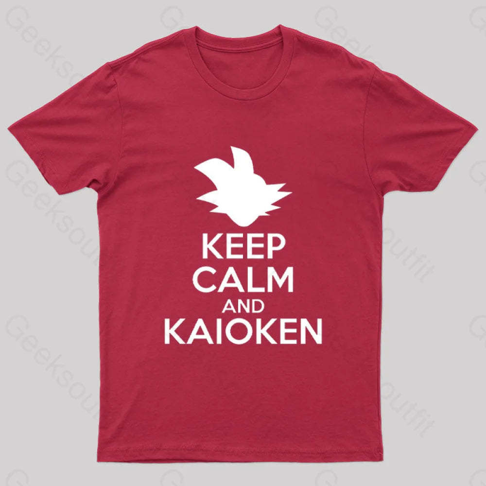 Keep Calm And Kaioken Nerd T-Shirt Red / S