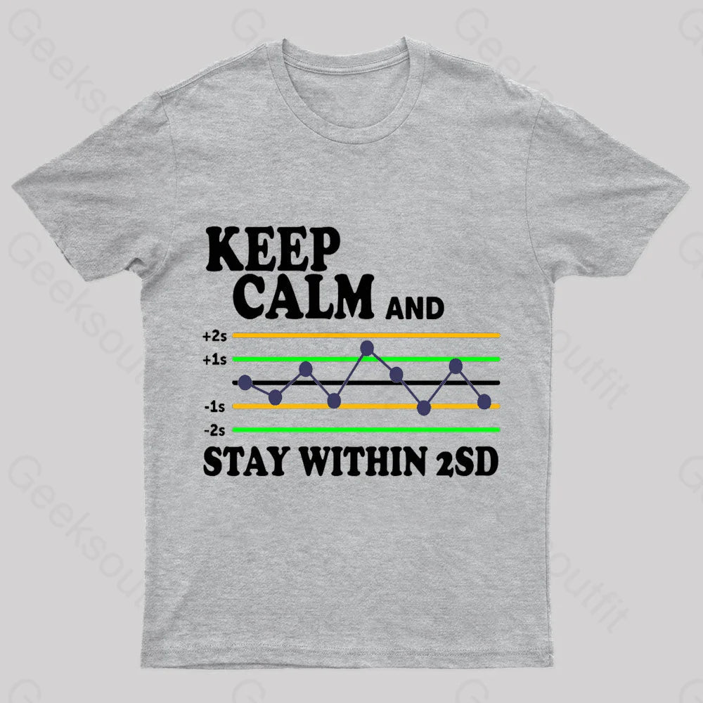 Keep Calm And Stay Within 2Sd Geek T-Shirt Grey / S