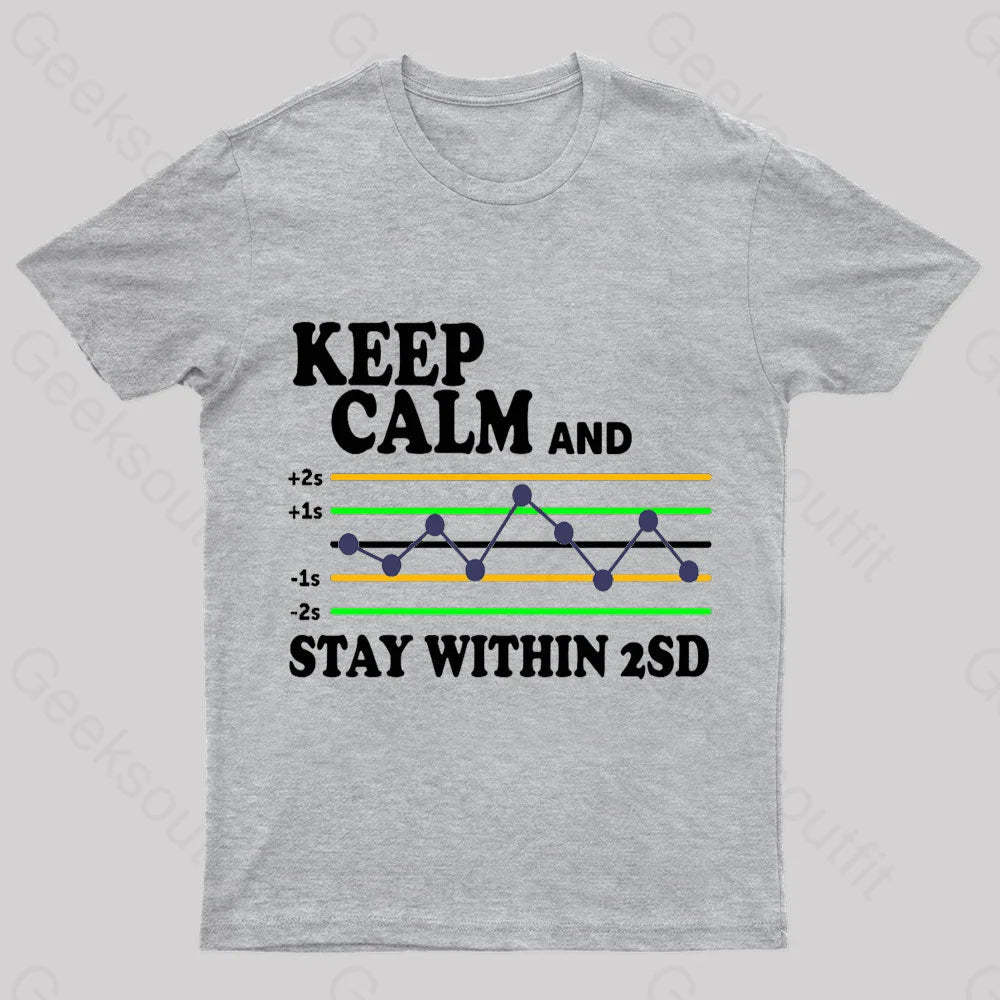 Keep Calm And Stay Within 2Sd Geek T-Shirt Grey / S