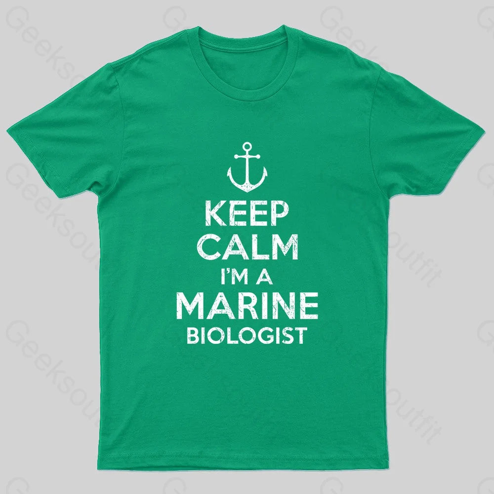 Keep Calm Marine Biologist Nerd T-Shirt Green / S
