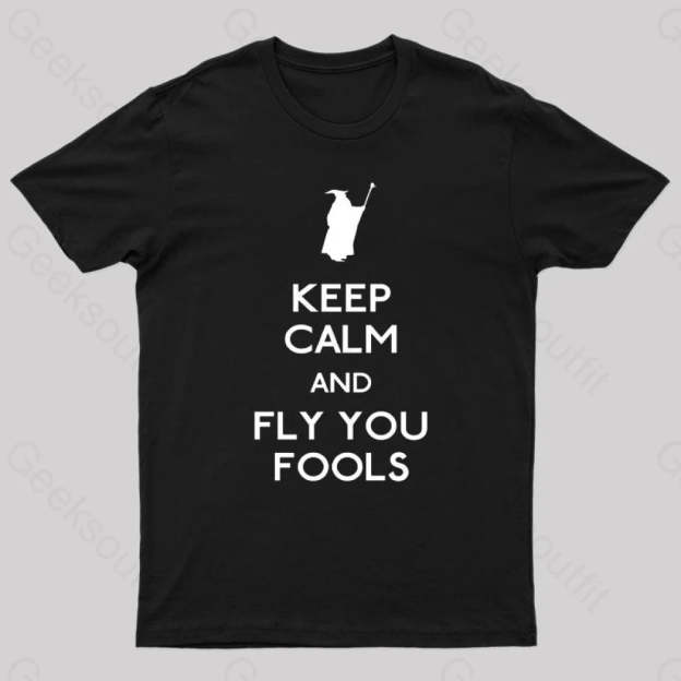 Keep Calm You Fools Geek T-Shirt Black / S