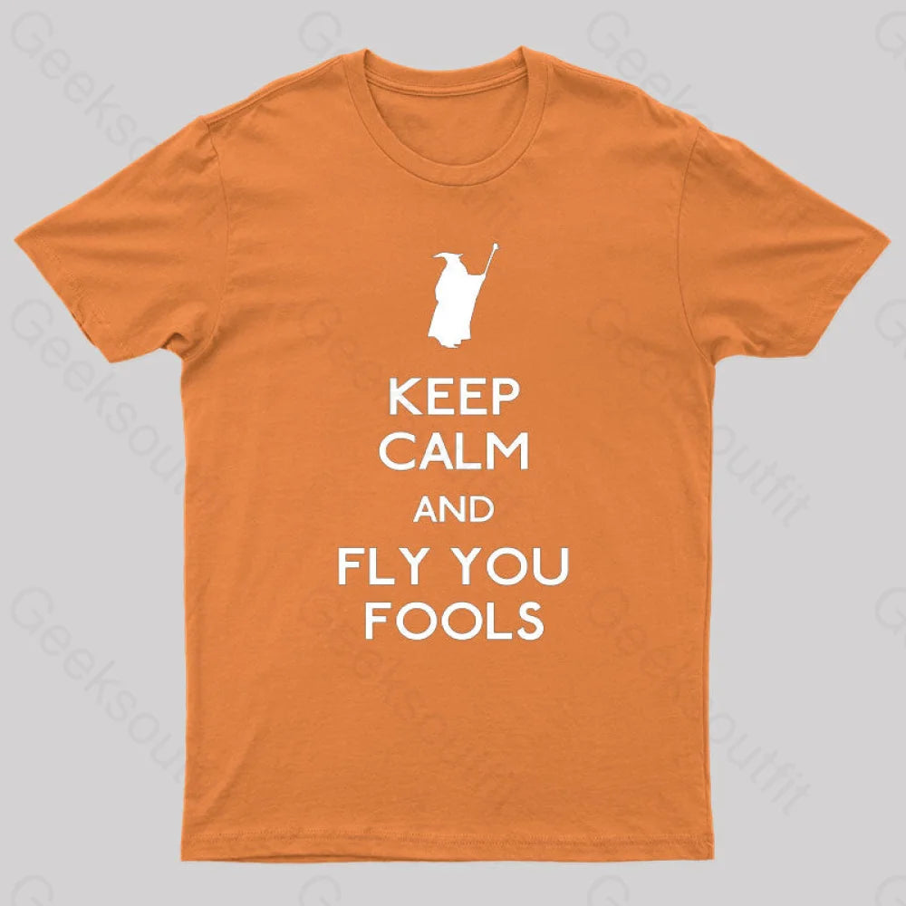 Keep Calm You Fools Geek T-Shirt Orange / S