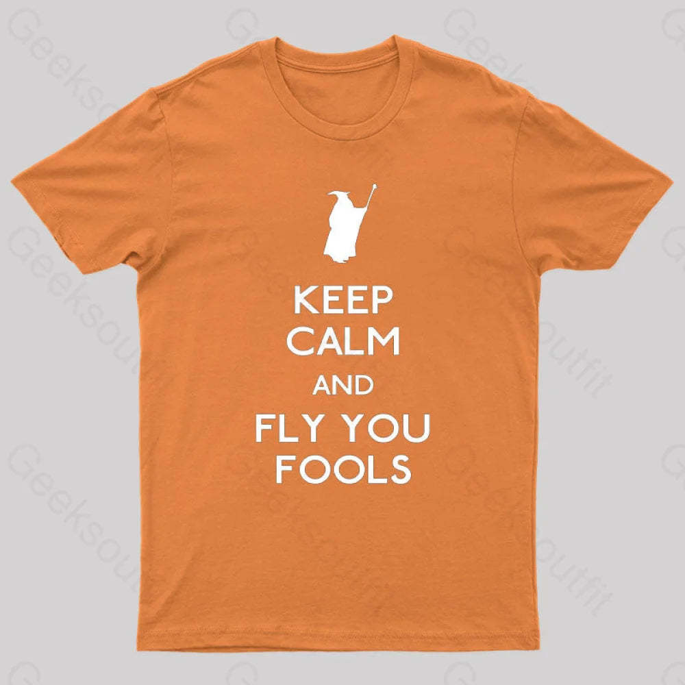 Keep Calm You Fools Geek T-Shirt Orange / S