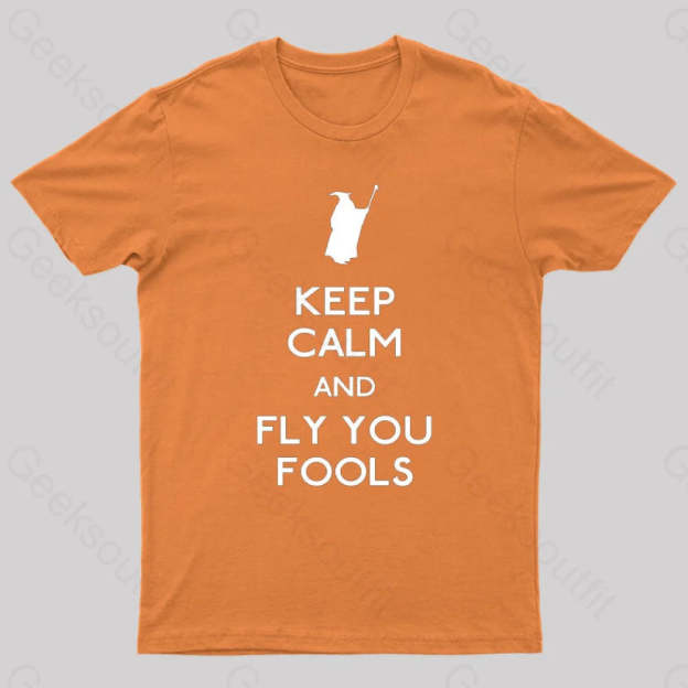 Keep Calm You Fools Geek T-Shirt Orange / S